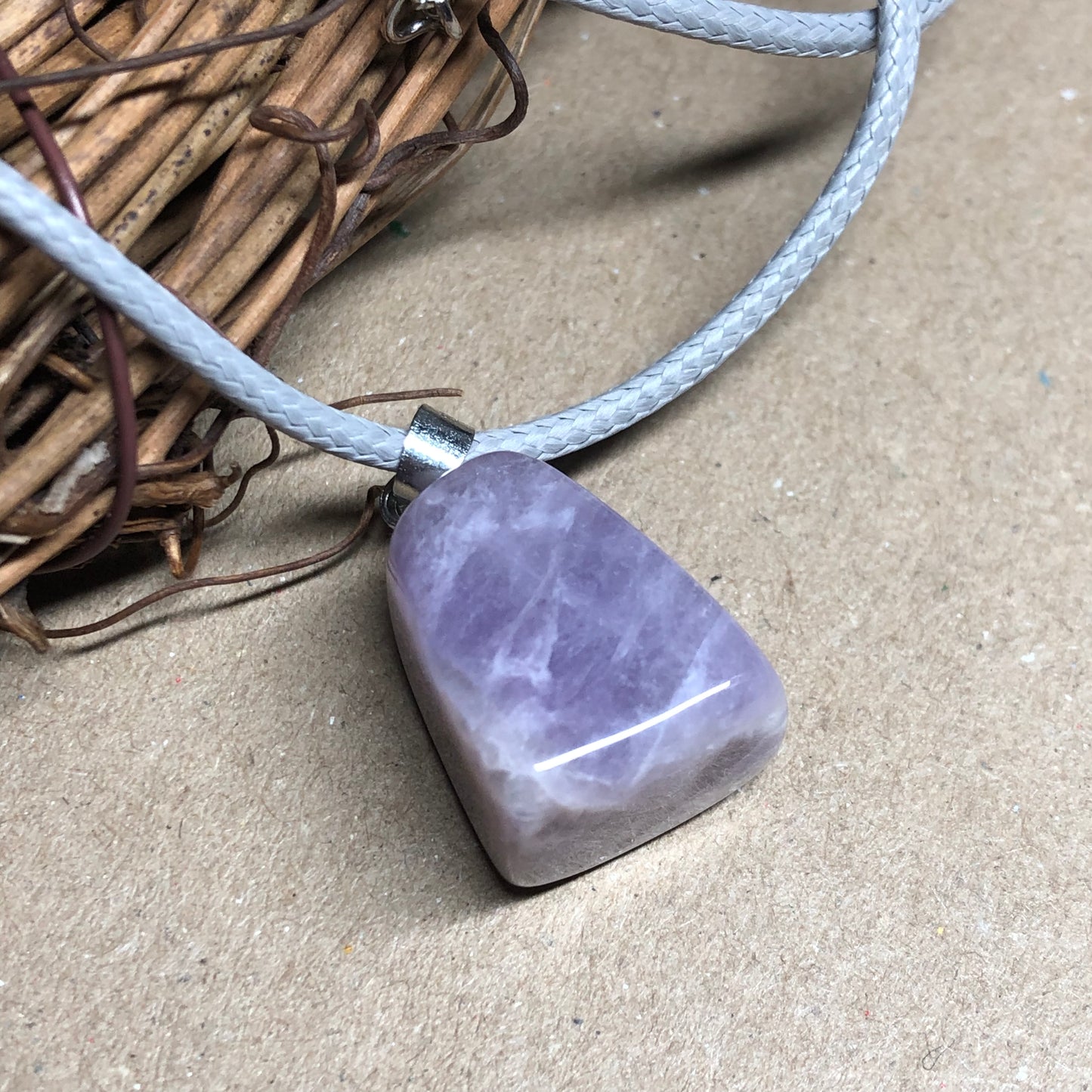 Tumbled Amethyst stone necklace