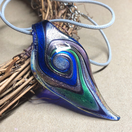 Murano glass leaf necklace