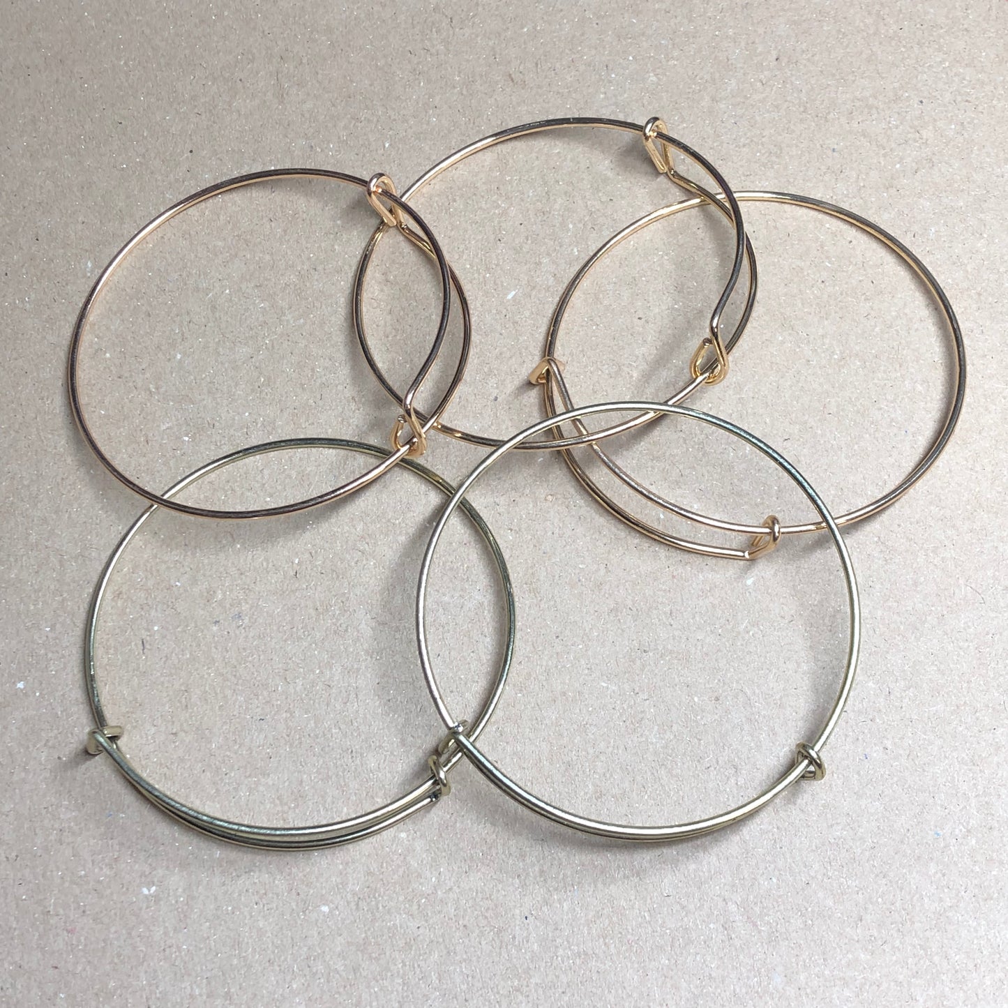 Pack gold metal bangle blanks