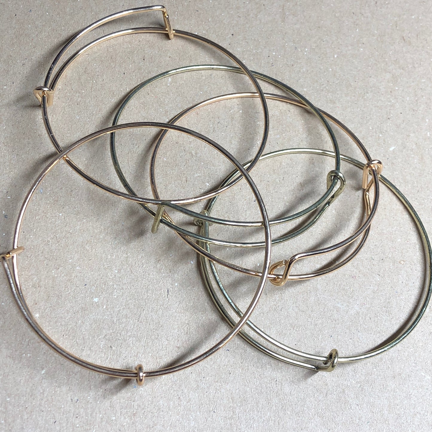 Pack gold metal bangle blanks