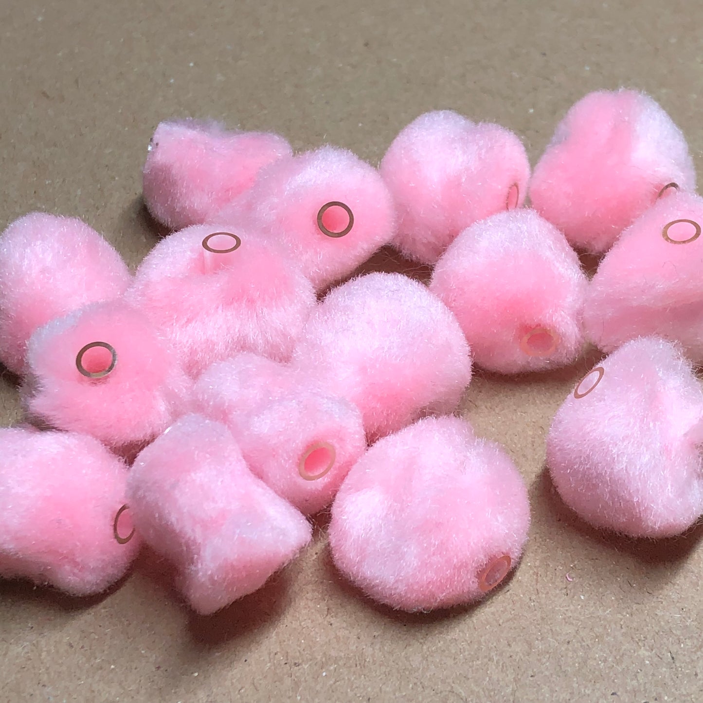 Pink fur beads