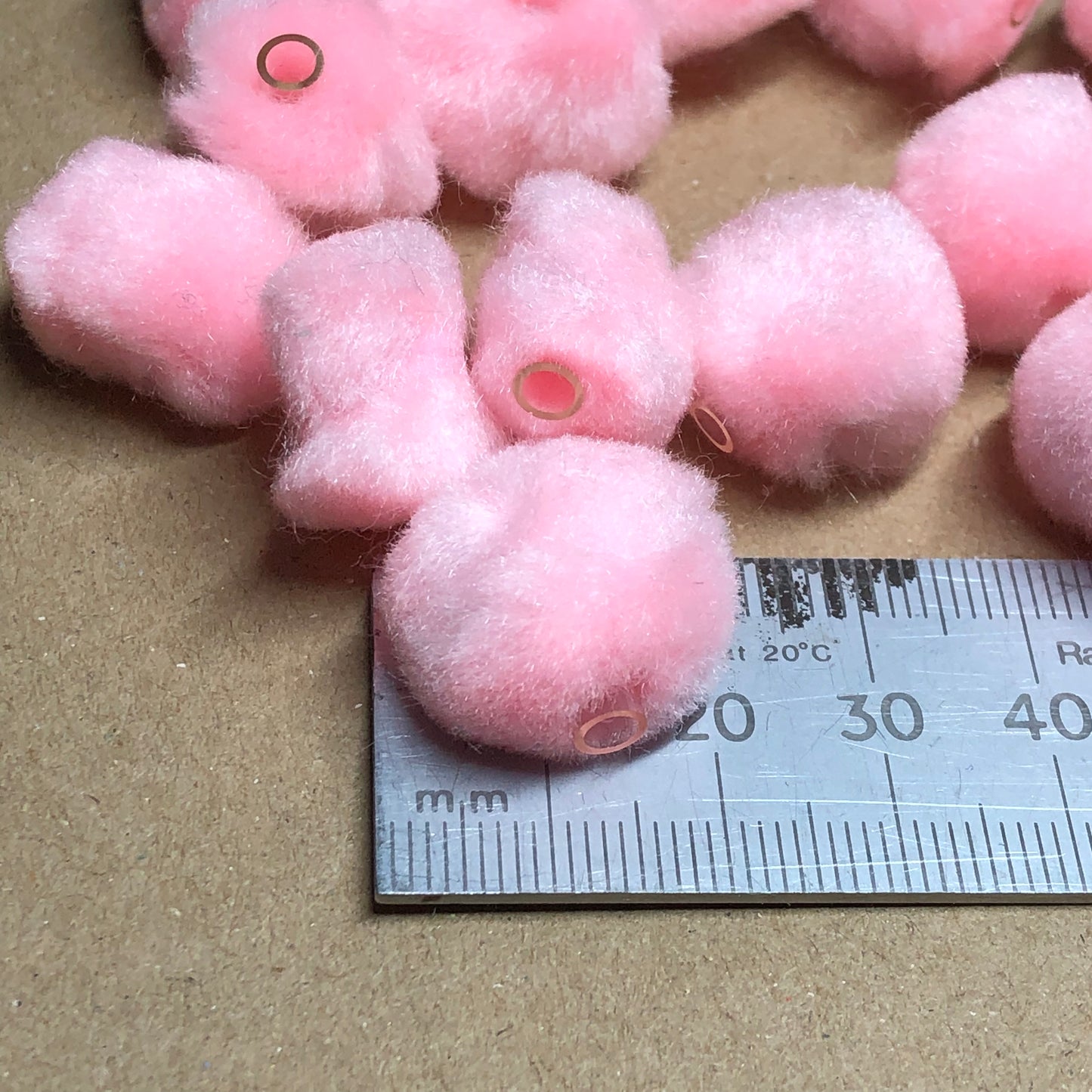 Pink fur beads