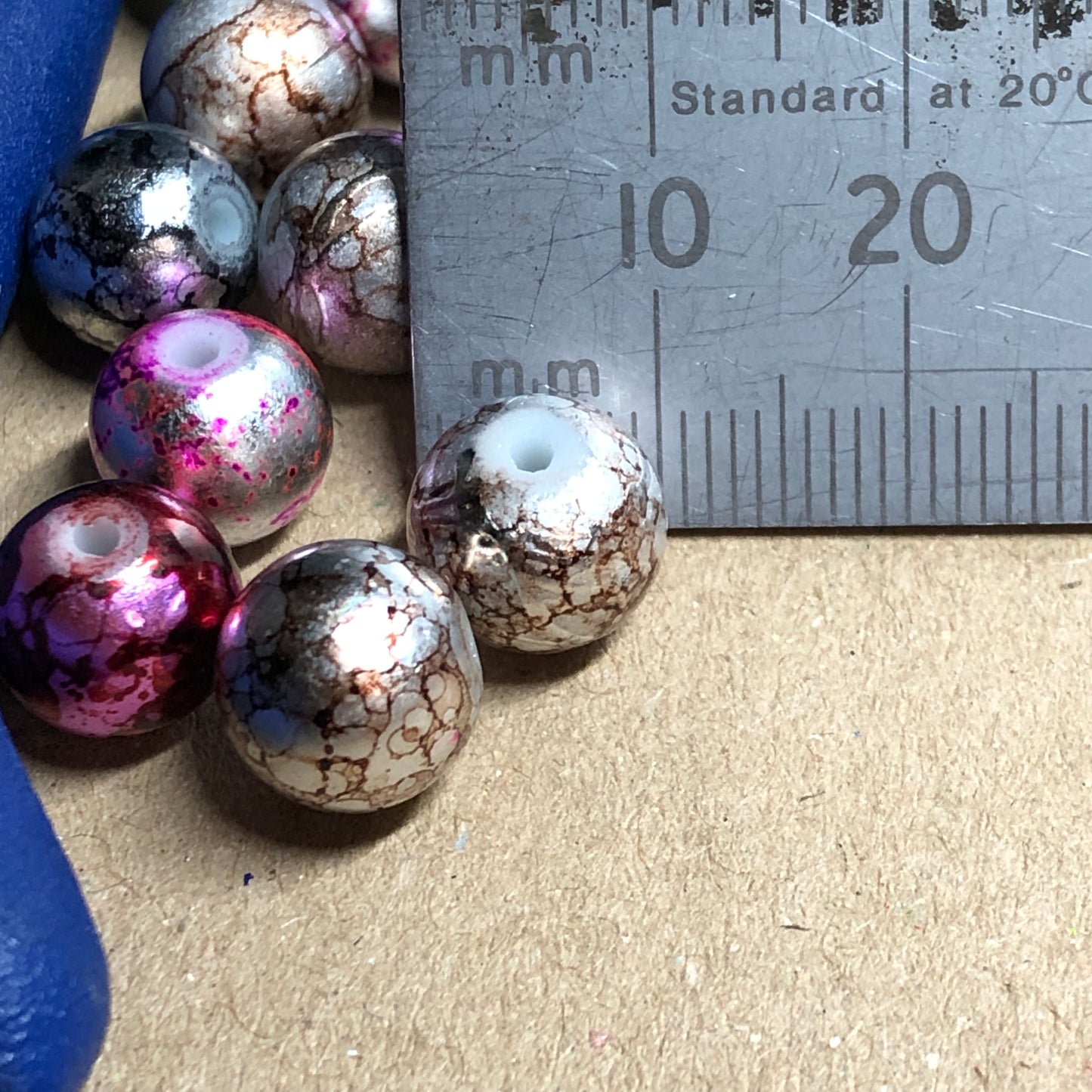 Metallic streak beads 10mm