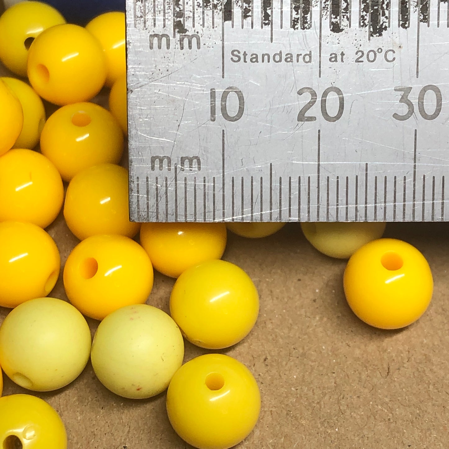 Mixed yellow acrylic beads