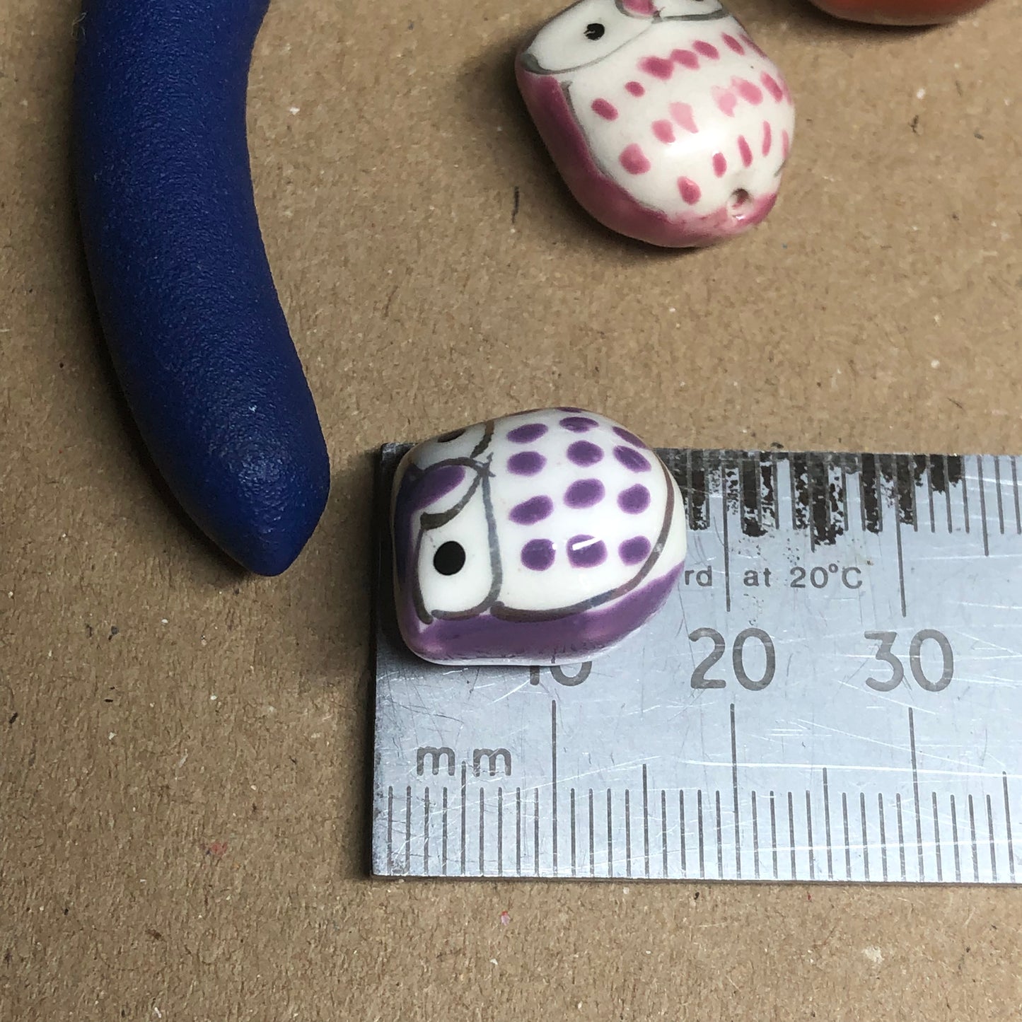 Mixed ceramic owl beads