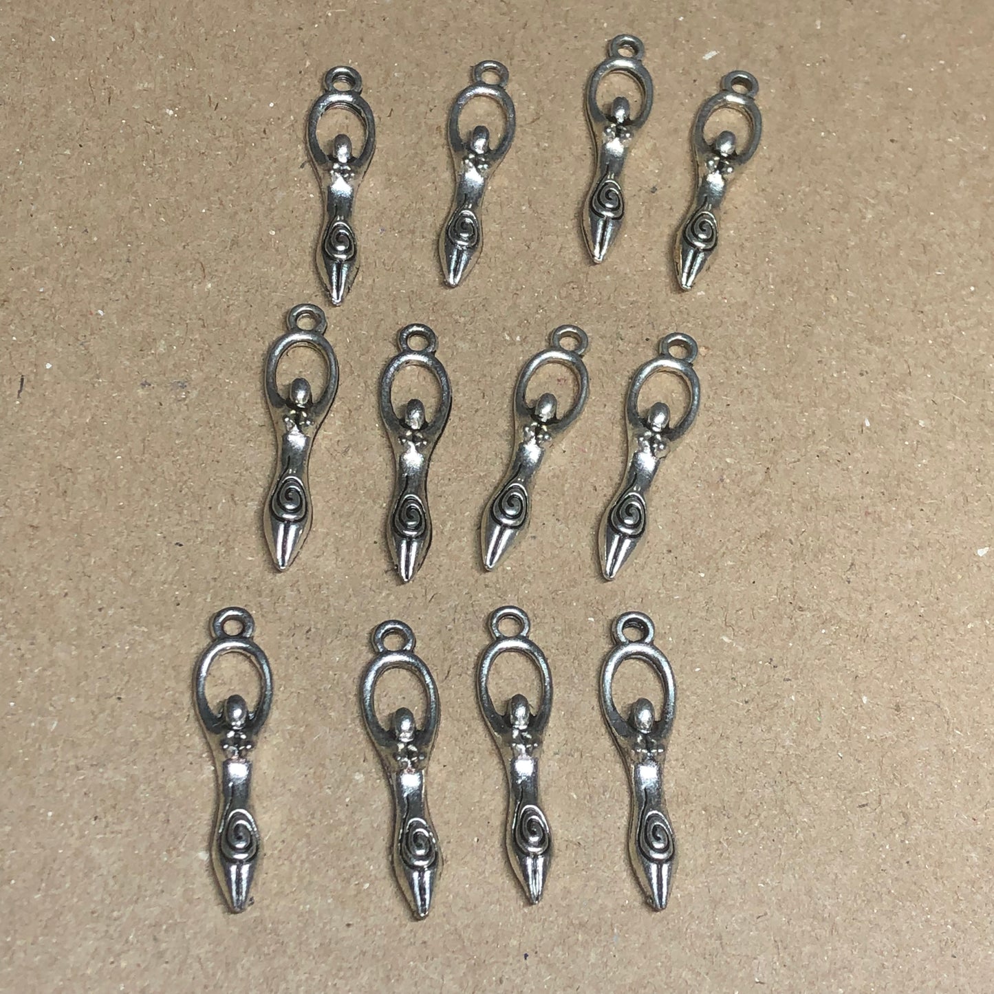 Twelve goddess charms