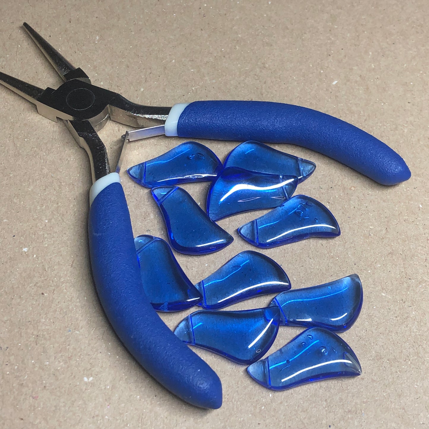 Cobalt blue glass wave beads