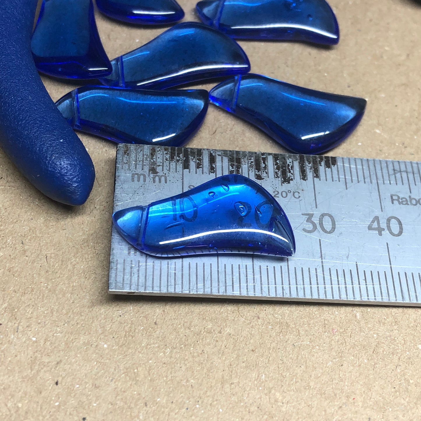 Cobalt blue glass wave beads