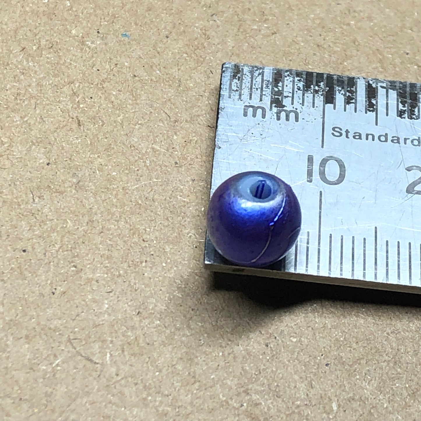 Purple metallic acrylic beads 8mm