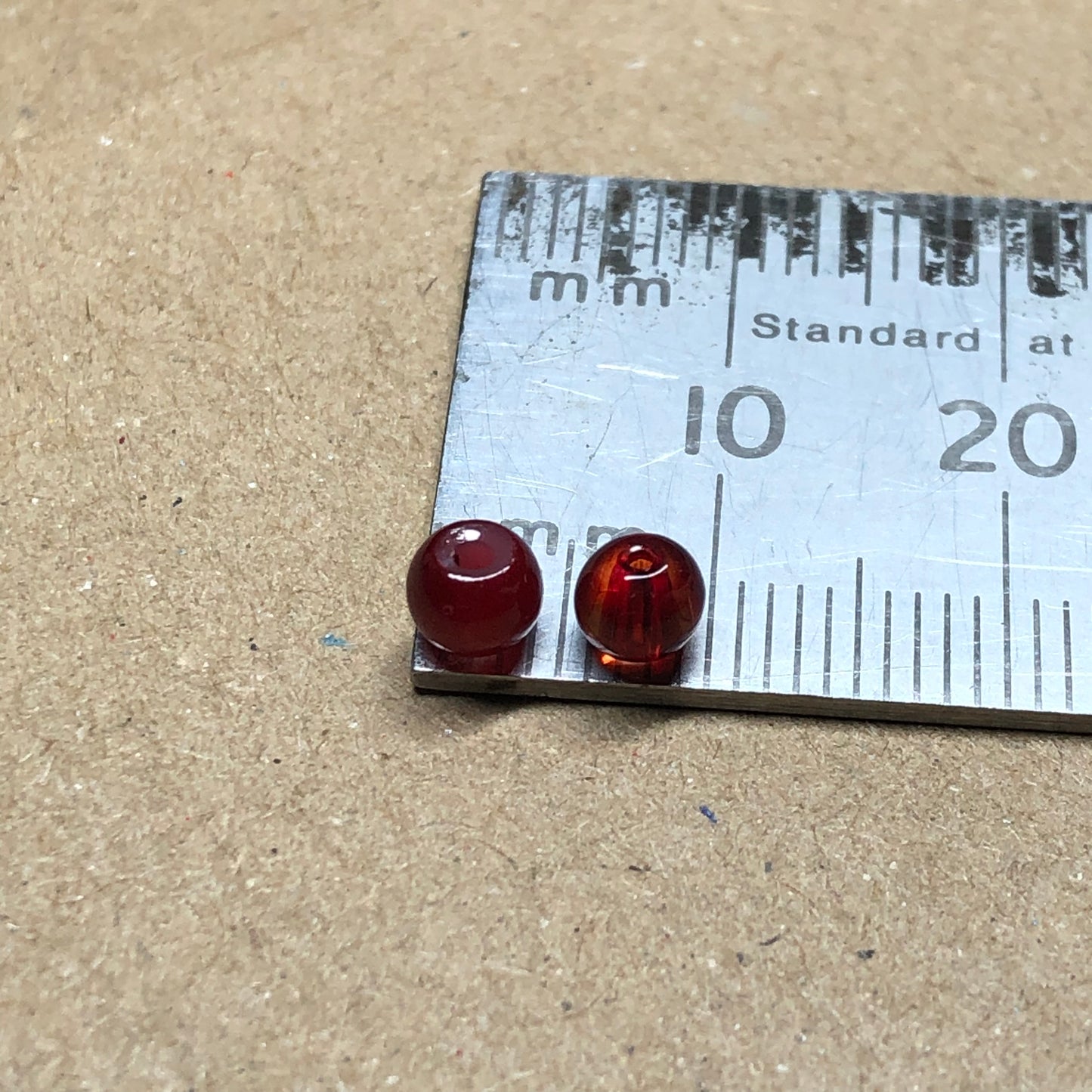 Small red glass beads 4mm