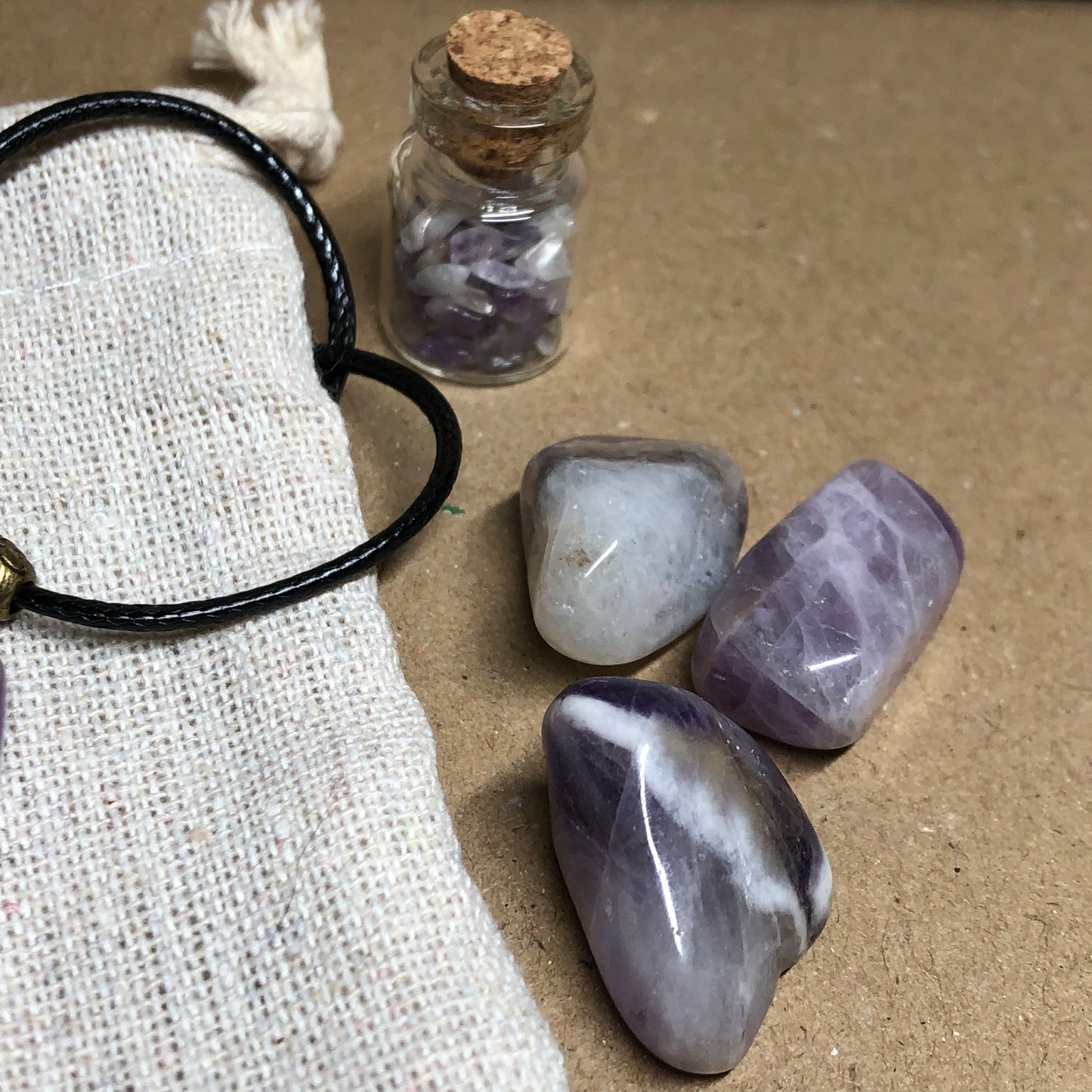 Amethyst handmade earrings and necklace gift set