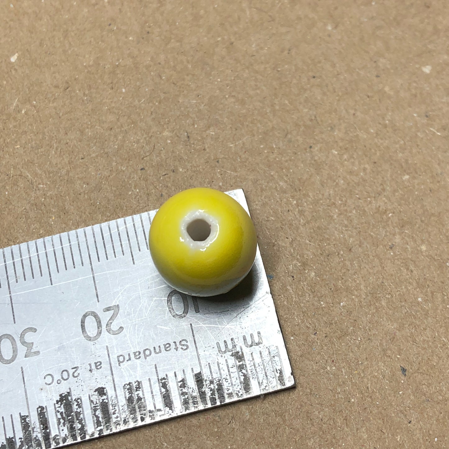 Bright yellow round beads 12mm