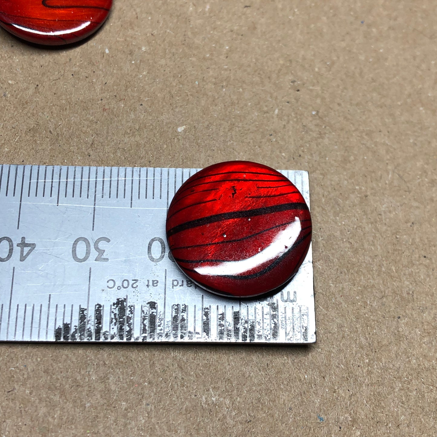 Copper red shell beads