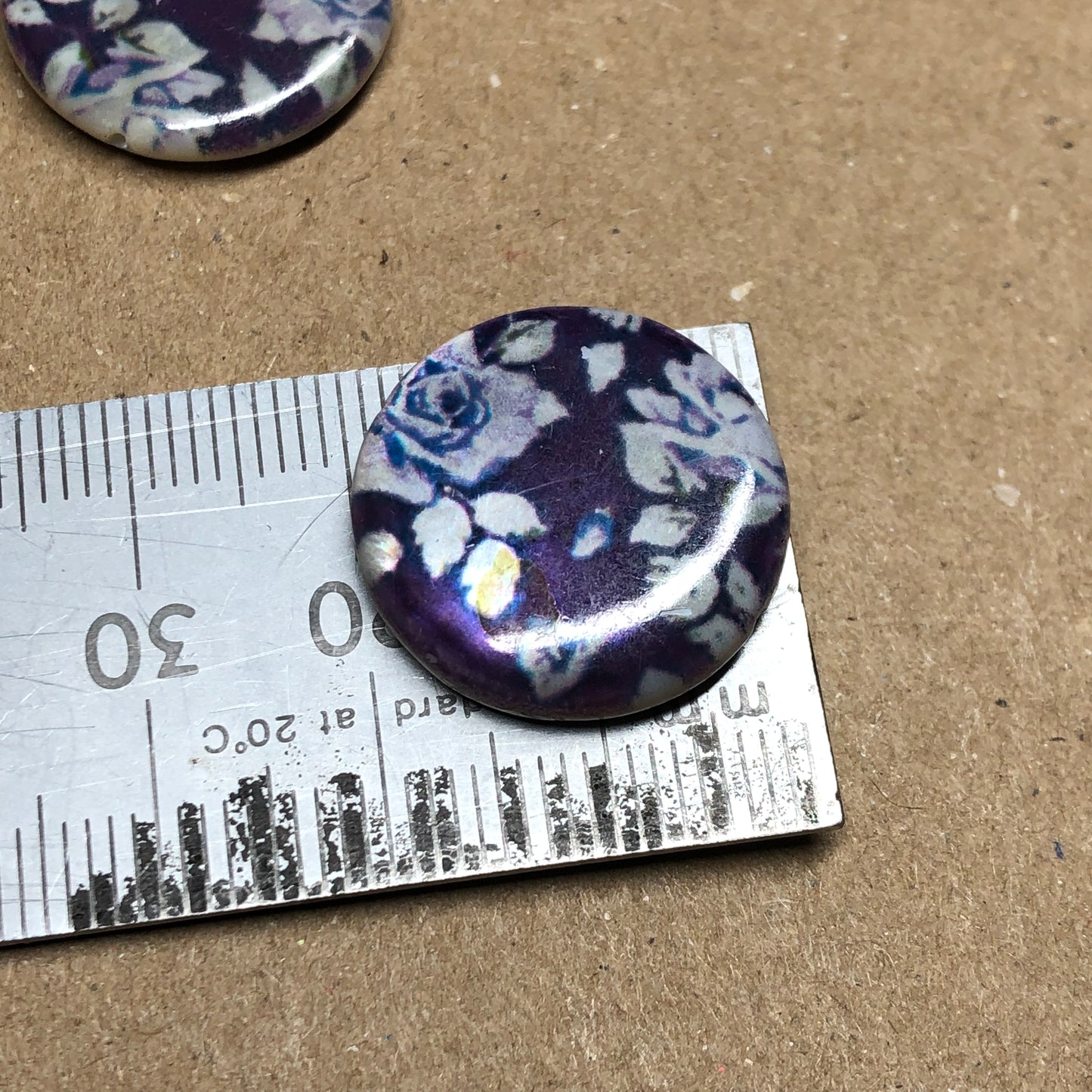 Blue rose shell beads