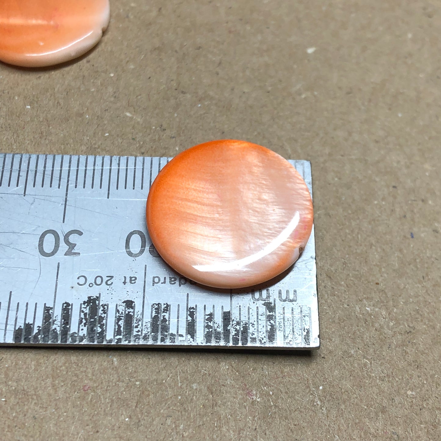 Orange shell beads