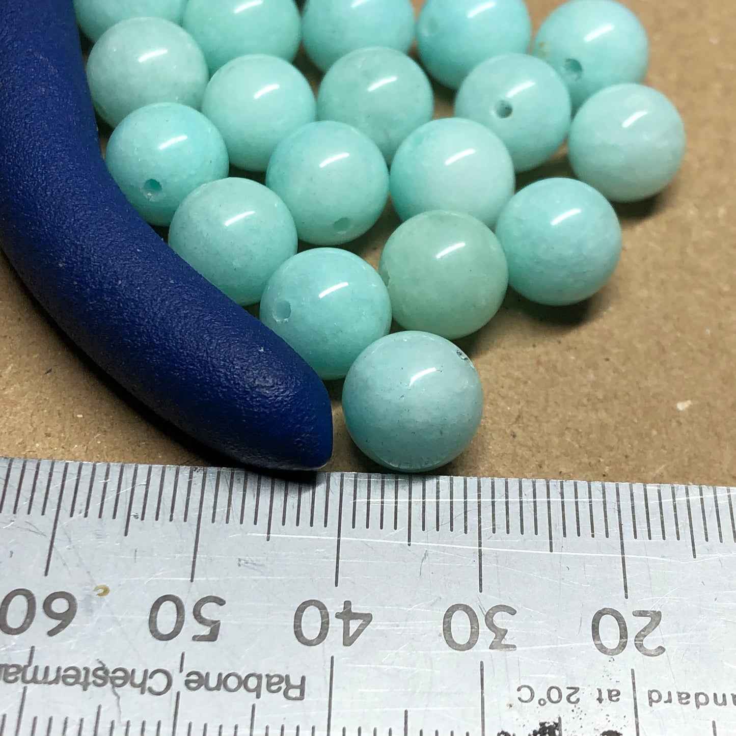 Aquamarine round beads 10mm