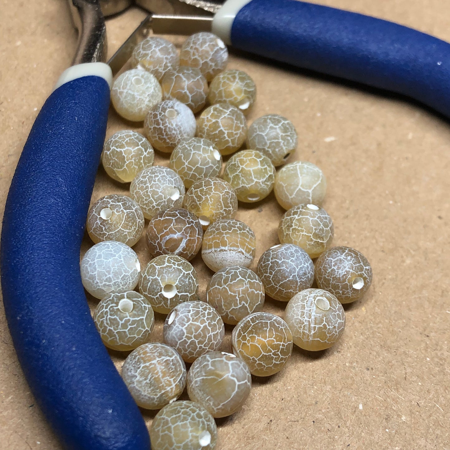 Yellow agate round beads