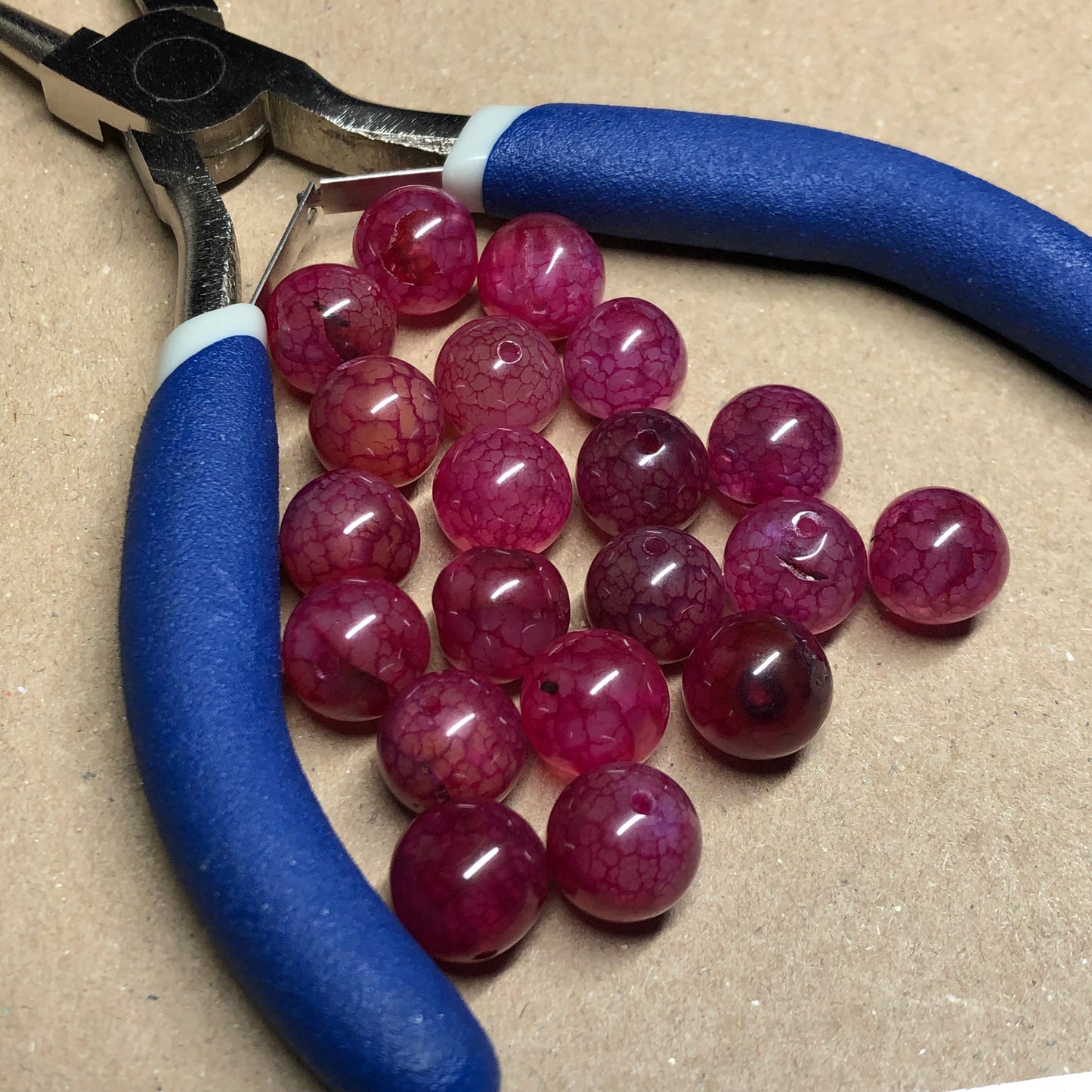 Smooth pink agate round beads