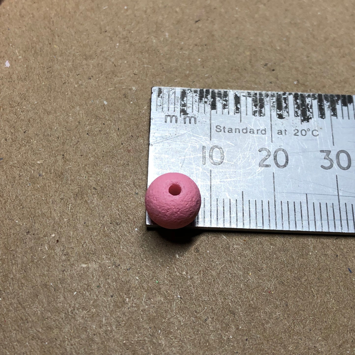 Round pink lava rock beads 8mm