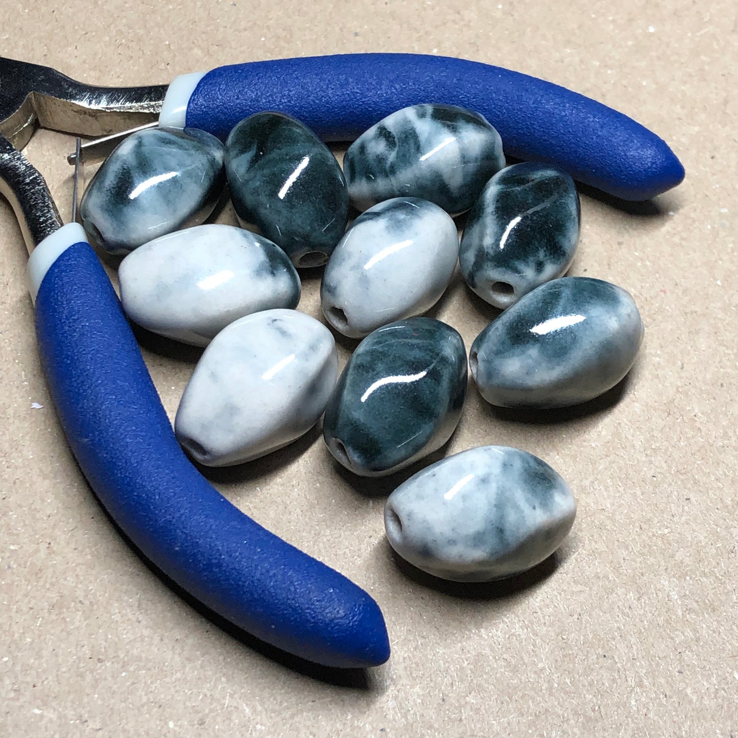 Grey dragon egg clay beads