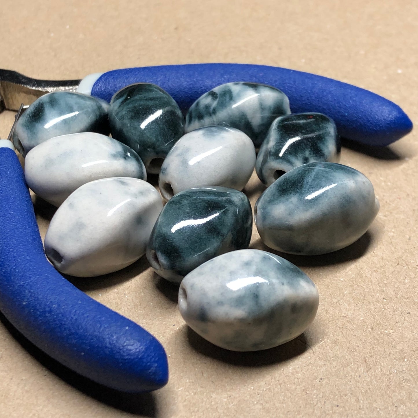 Grey dragon egg clay beads