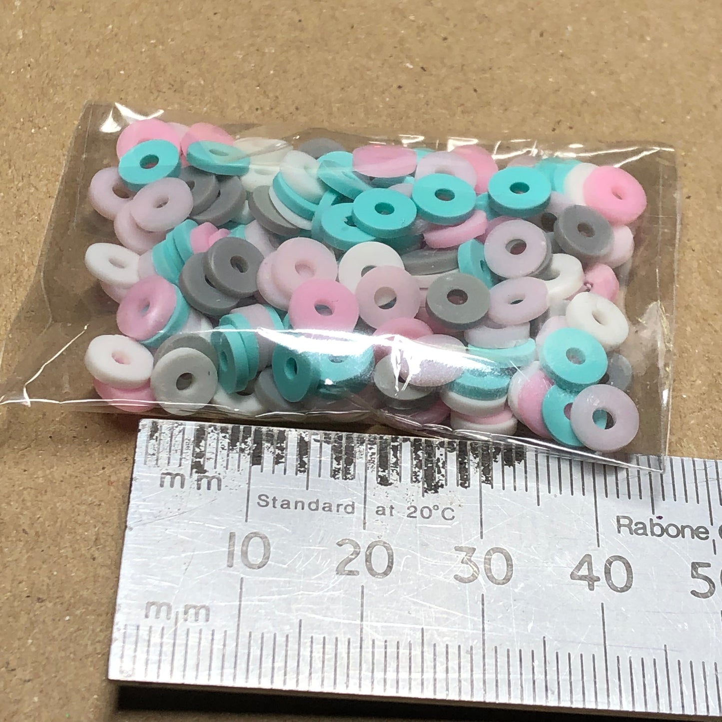 Mixed pastel flat acrylic beads