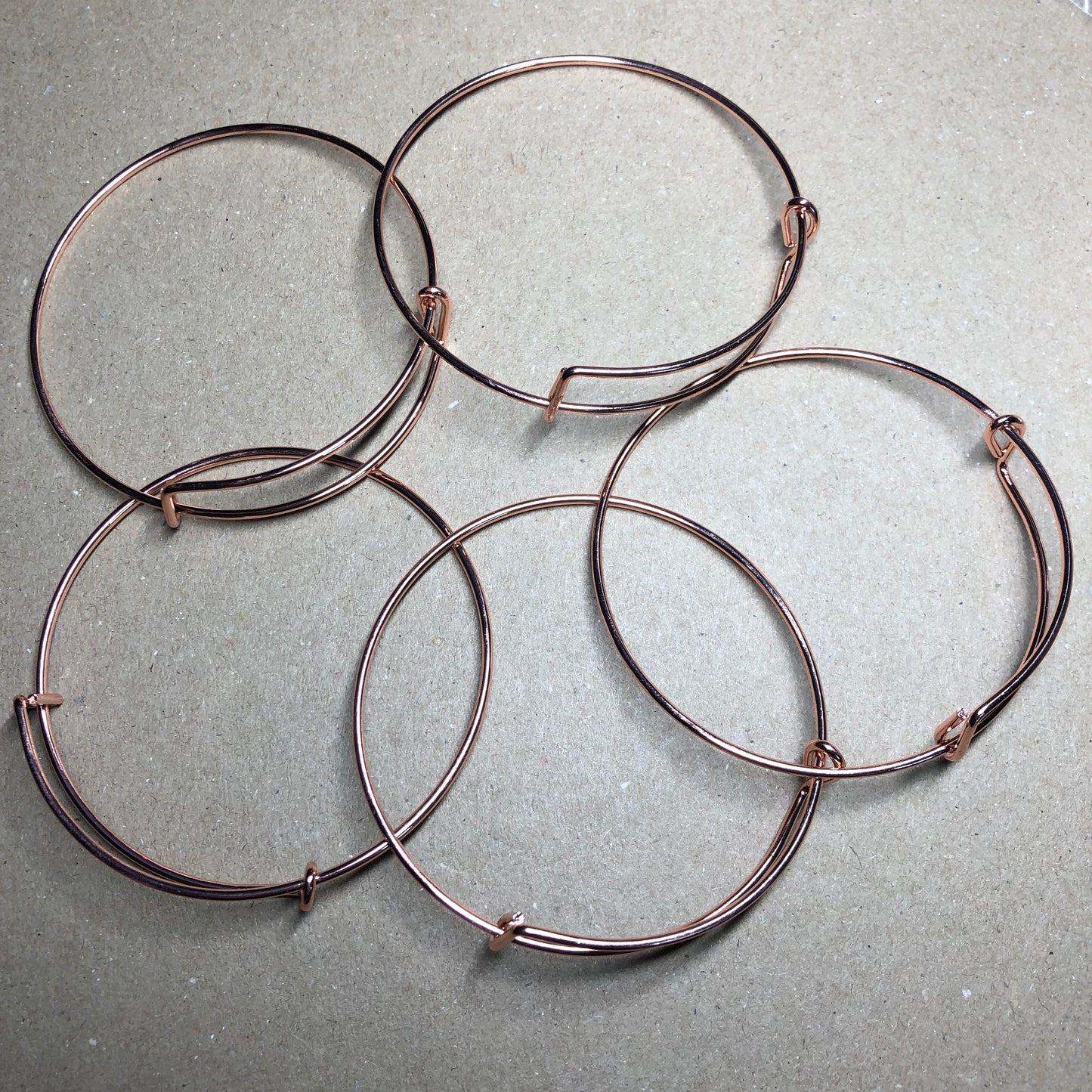 Pack rose gold metal bangle blanks