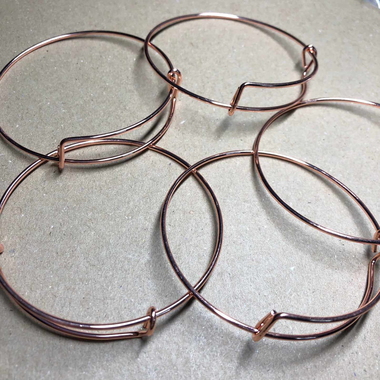 Pack rose gold metal bangle blanks