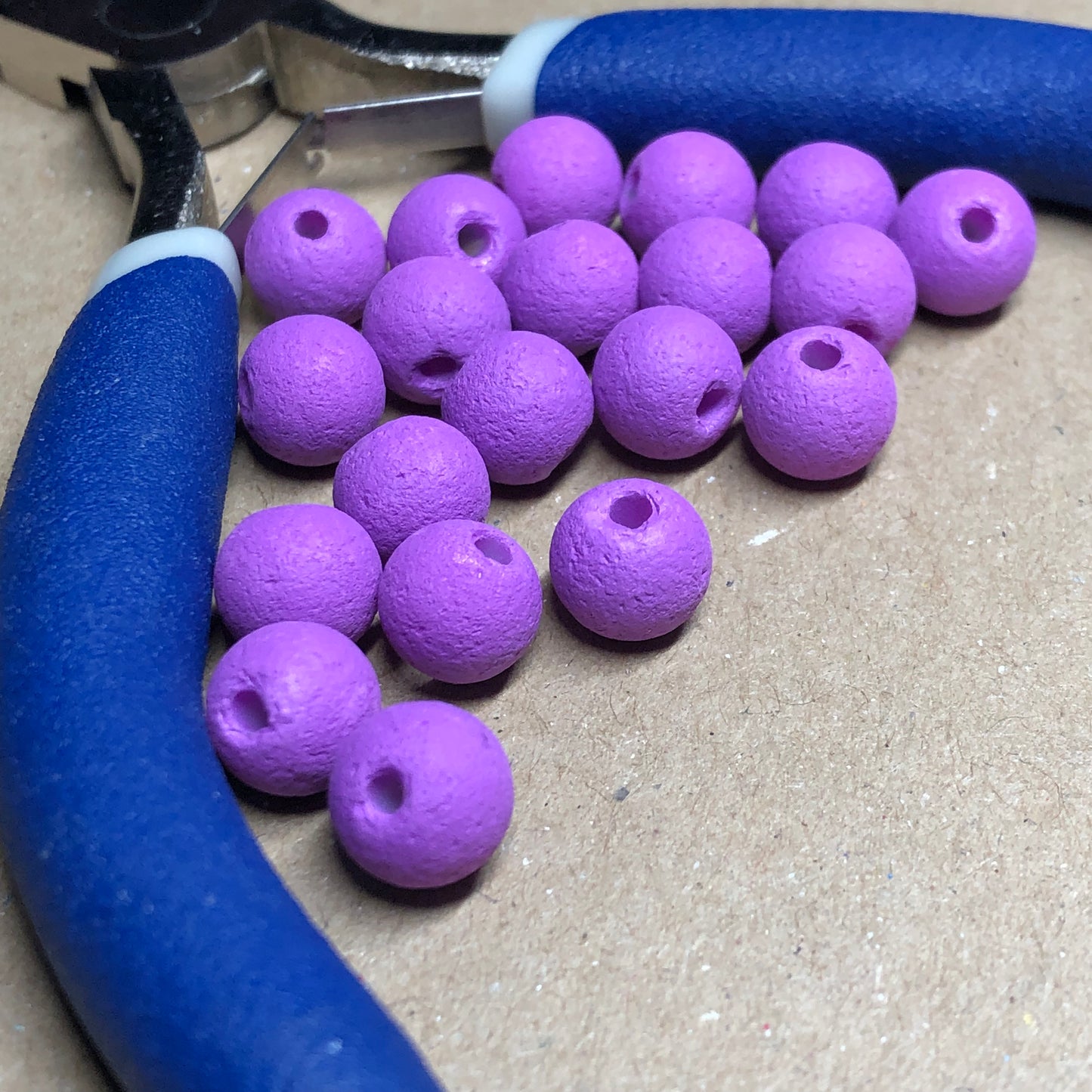 Round purple lava rock beads 8mm