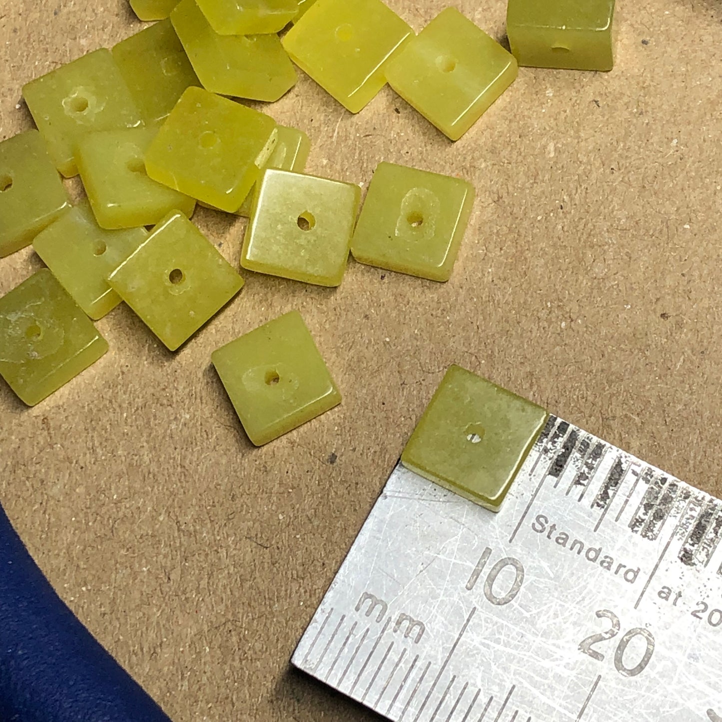 Lemon jade square beads 8mm