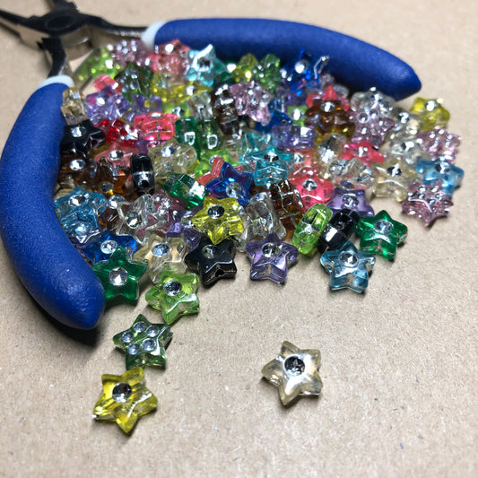 Rhinestone acrylic star beads