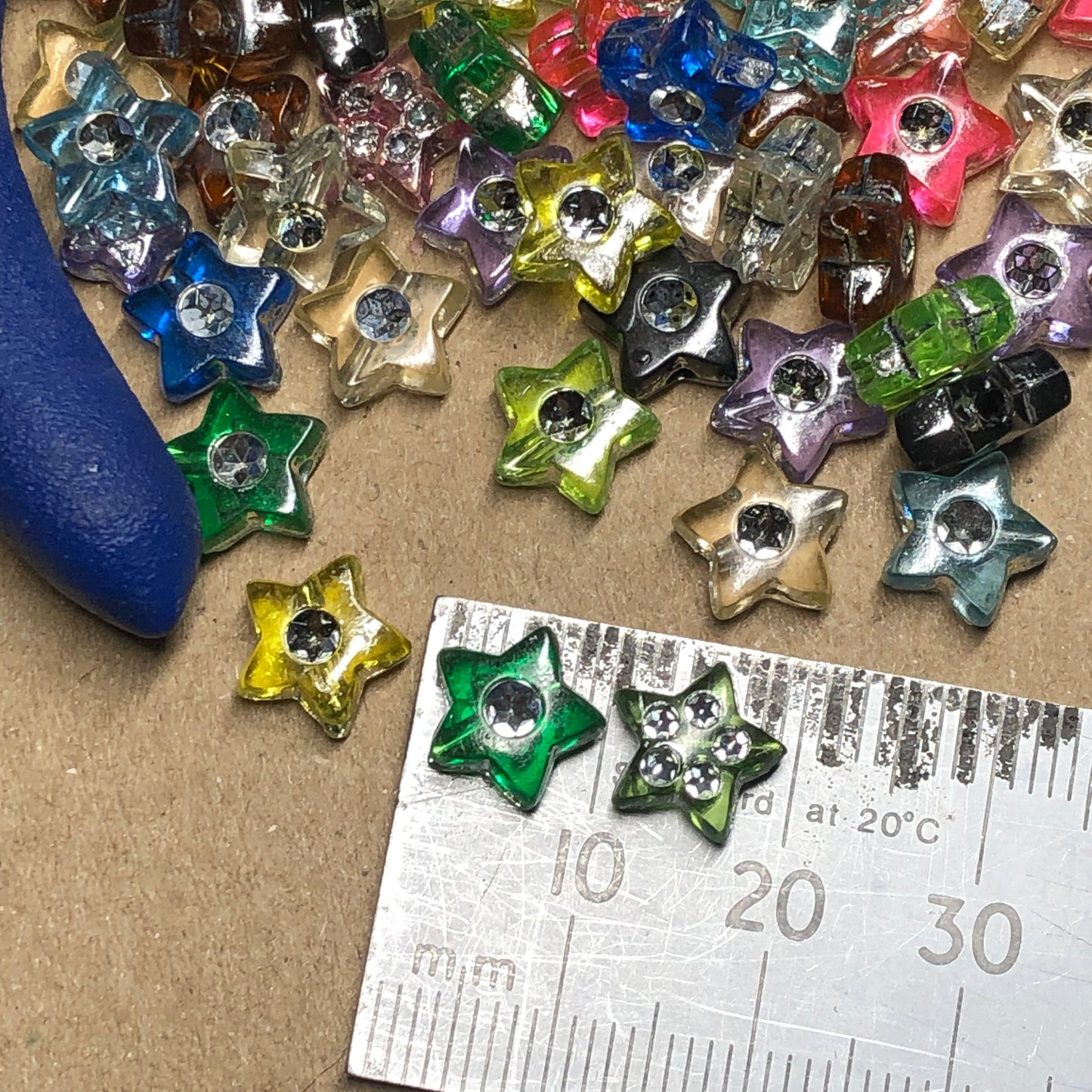 Rhinestone acrylic star beads