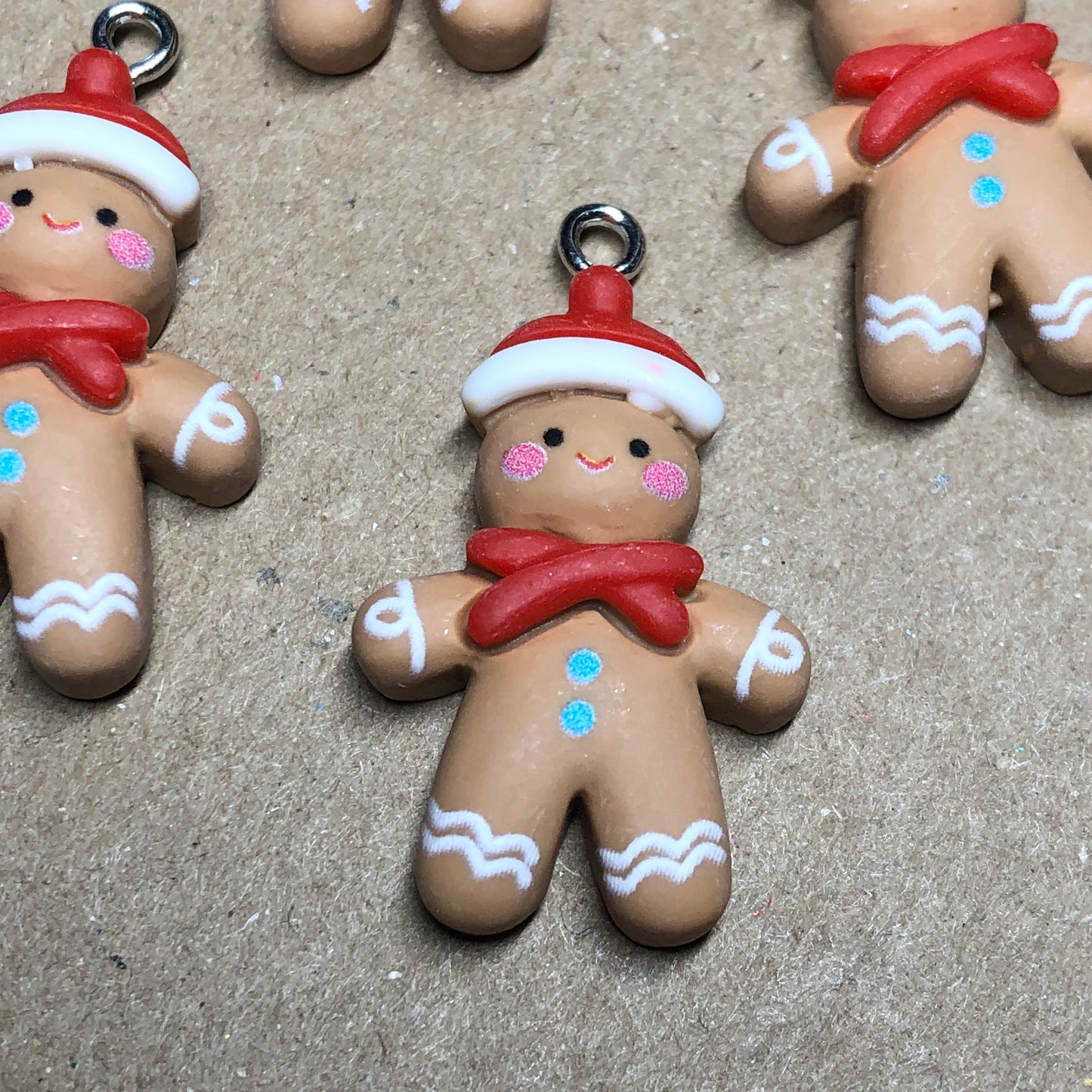 Gingerbread man resin charms