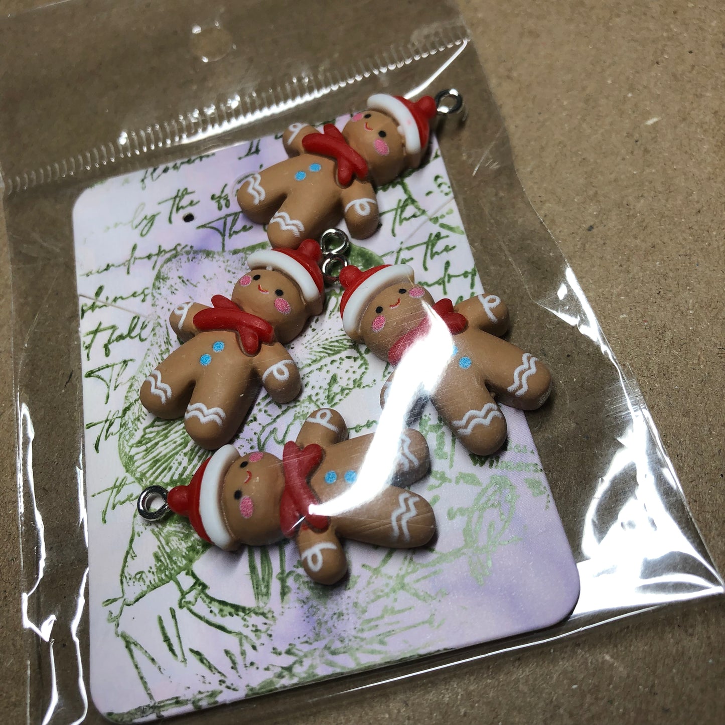 Gingerbread man resin charms