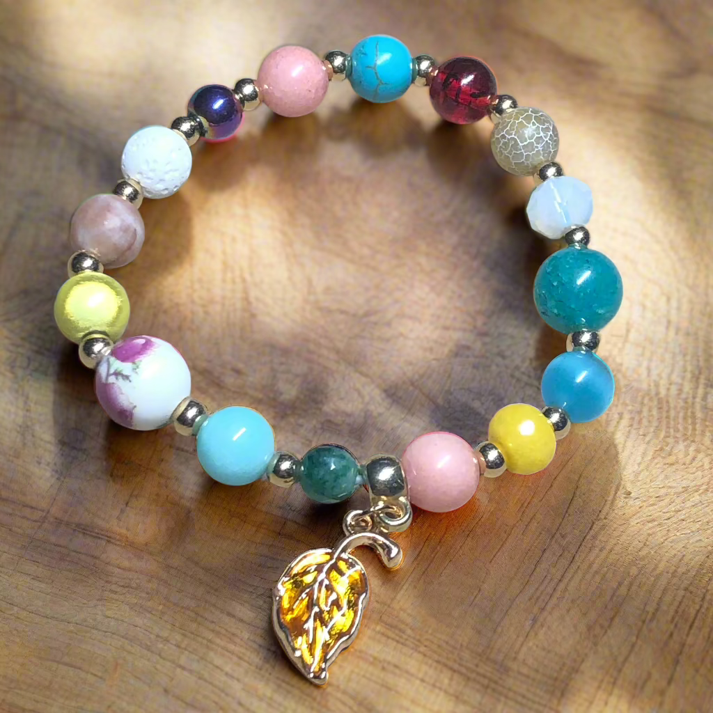 Shanara - rainbow gemstone elasticated bracelet