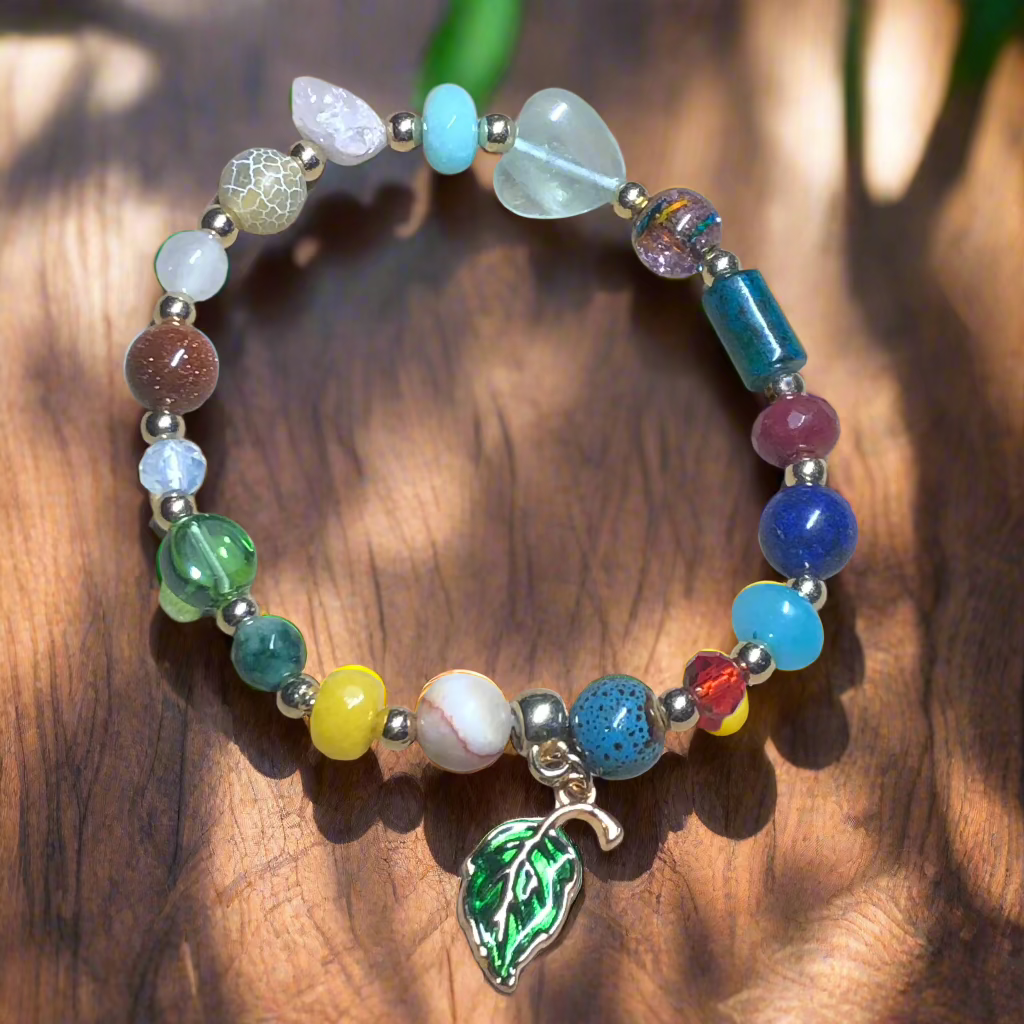 Shanara - rainbow gemstone elasticated bracelet