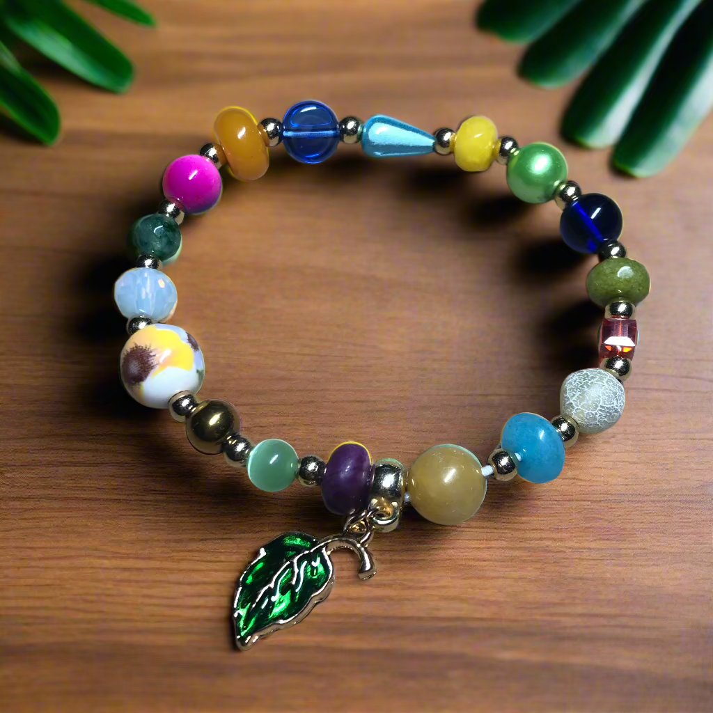 Shanara - rainbow gemstone elasticated bracelet