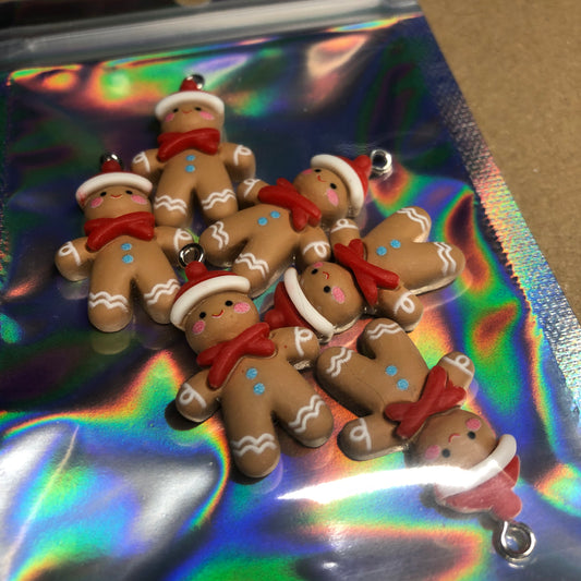 Gingerbread man resin charms