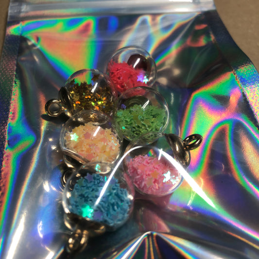 Glitter filled bauble pendants