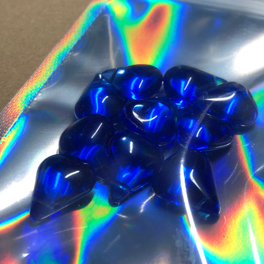 Cobalt blue waterdrop glass beads