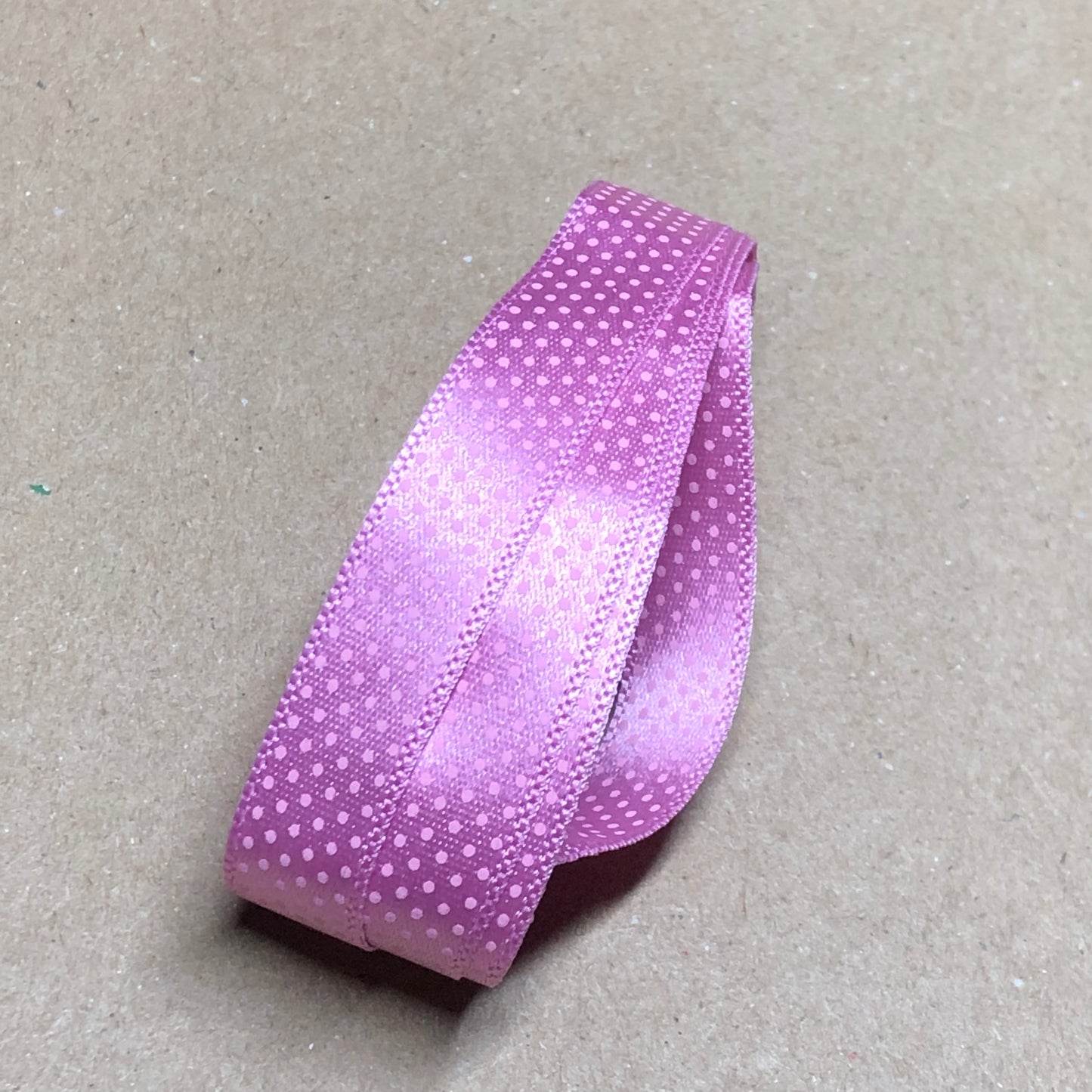 Pink dotted satin ribbon 90cm