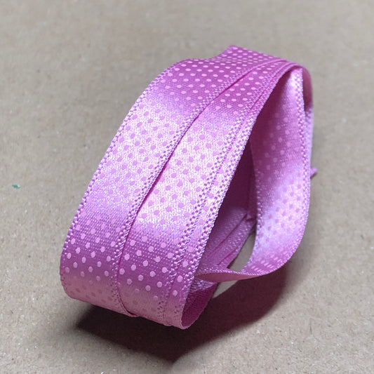 Pink dotted satin ribbon 90cm