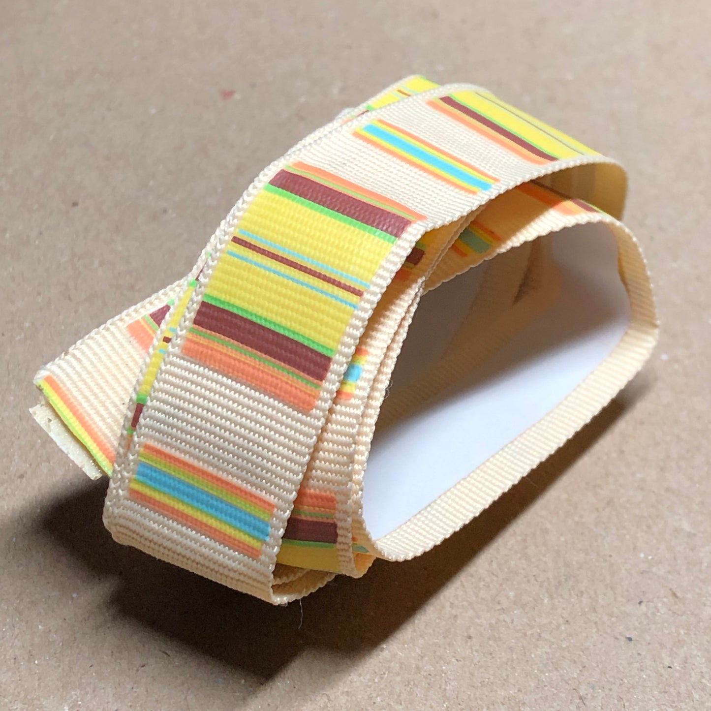 Yellow retro stripe adhesive ribbon 90cm