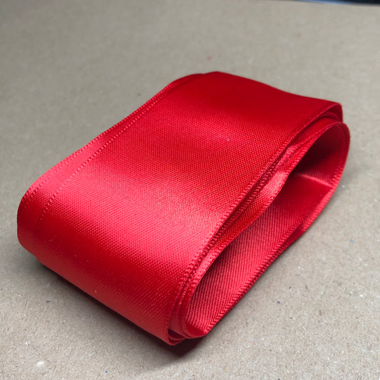 Wide red satin ribbon 1m 82cm