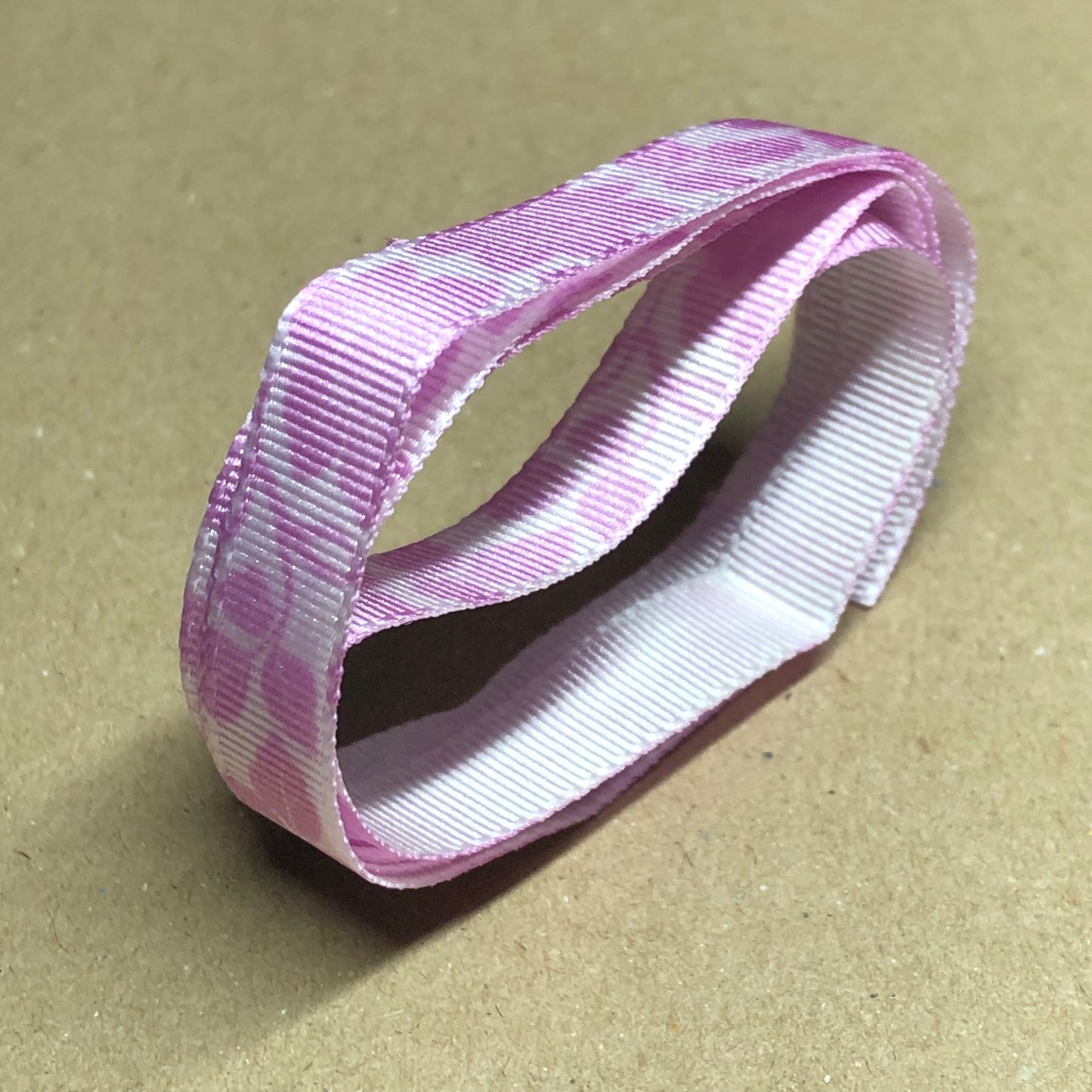 Pink floral print ribbon 74cm