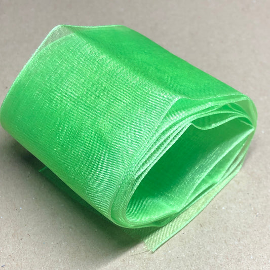 Wide green chiffon ribbon 1.5m