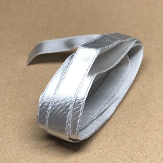 Silver grey satin ribbon 1m