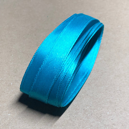 Peacock blue satin ribbon 2m