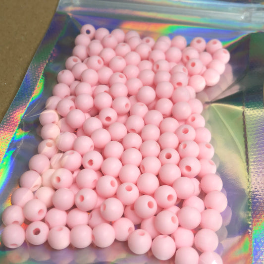 Pale pink small acrylic beads