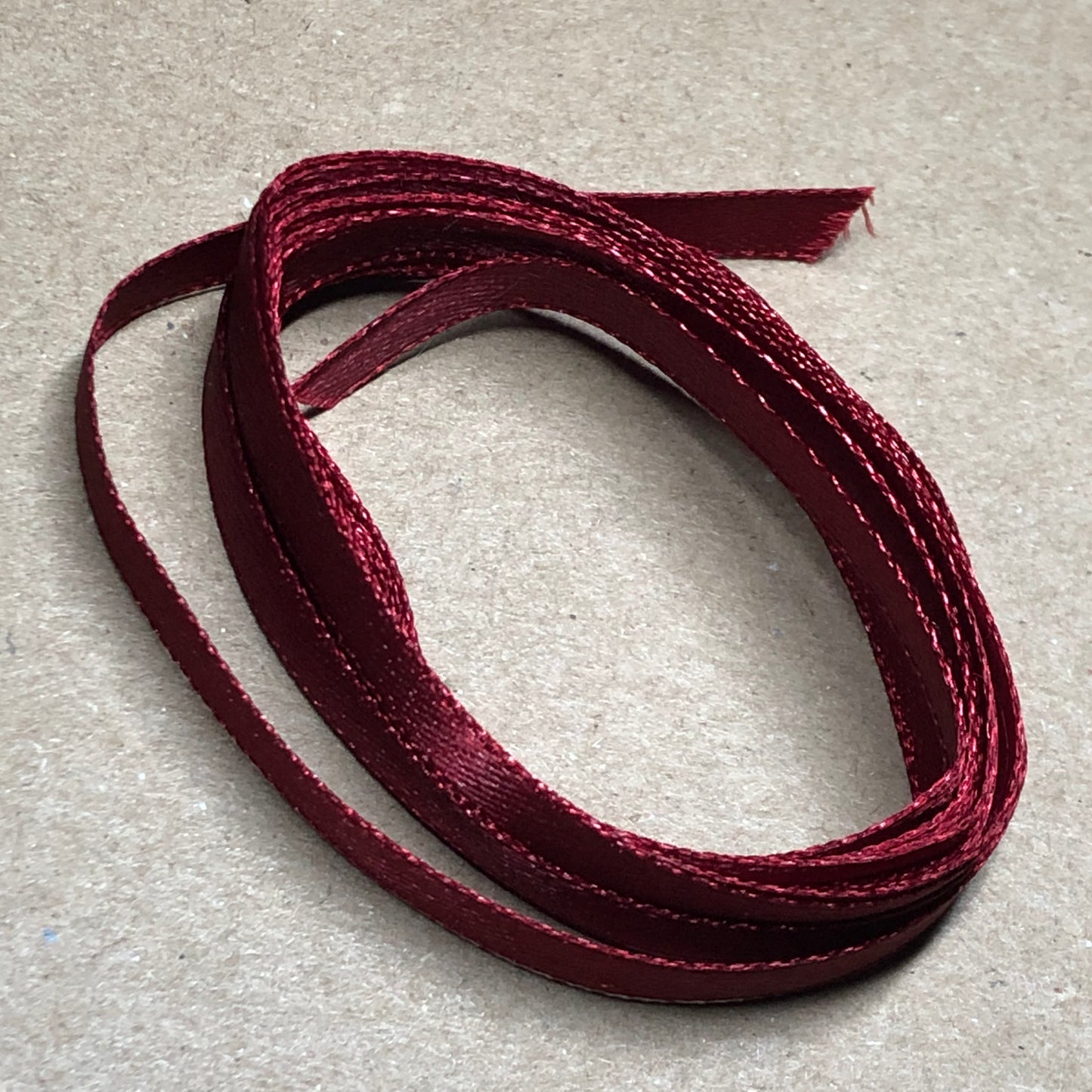 Wine red satin ribbon 2m